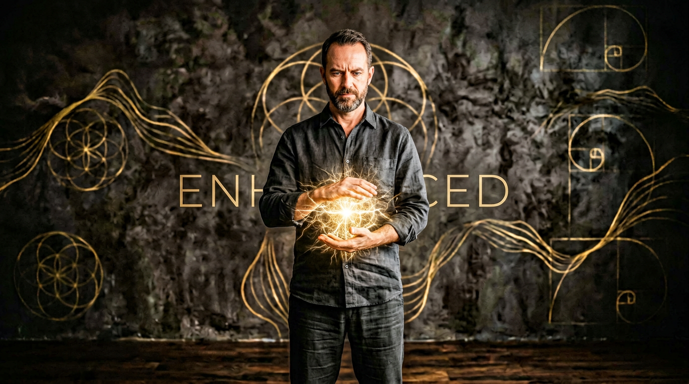 A Reiki practitioner holding a glowing sphere of energy